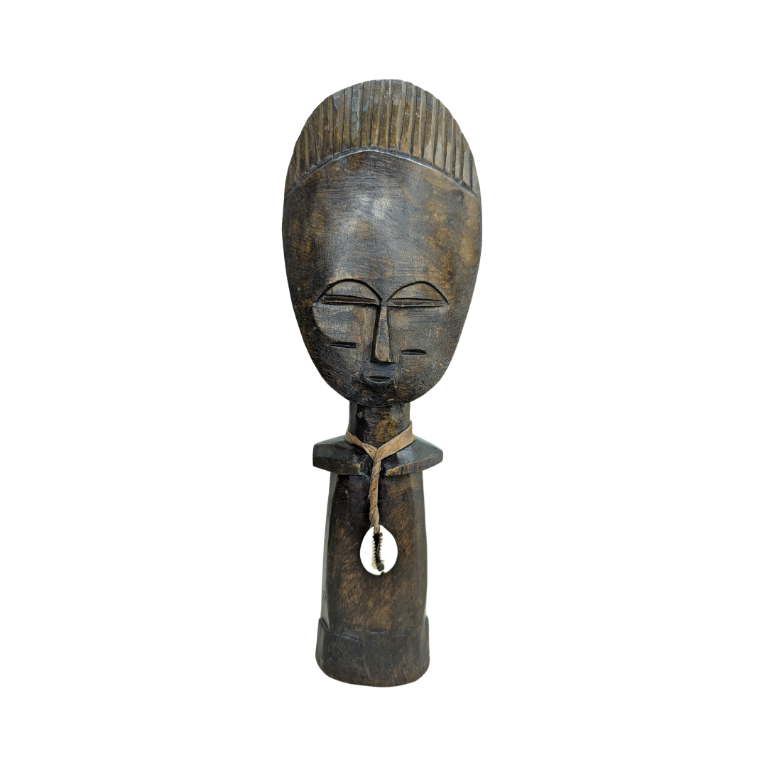 Vintage Hand-Carved Wooden Tribal Mask Sculpture | African Style Ethnic Art Decor
