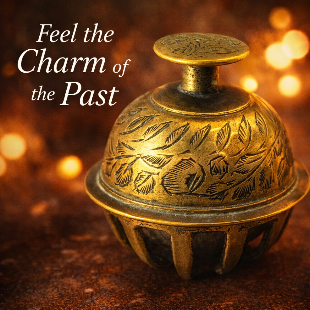 Vintage Brass Bell  Hand-Engraved | Antique Decorative Brass Bell for Home & Collection