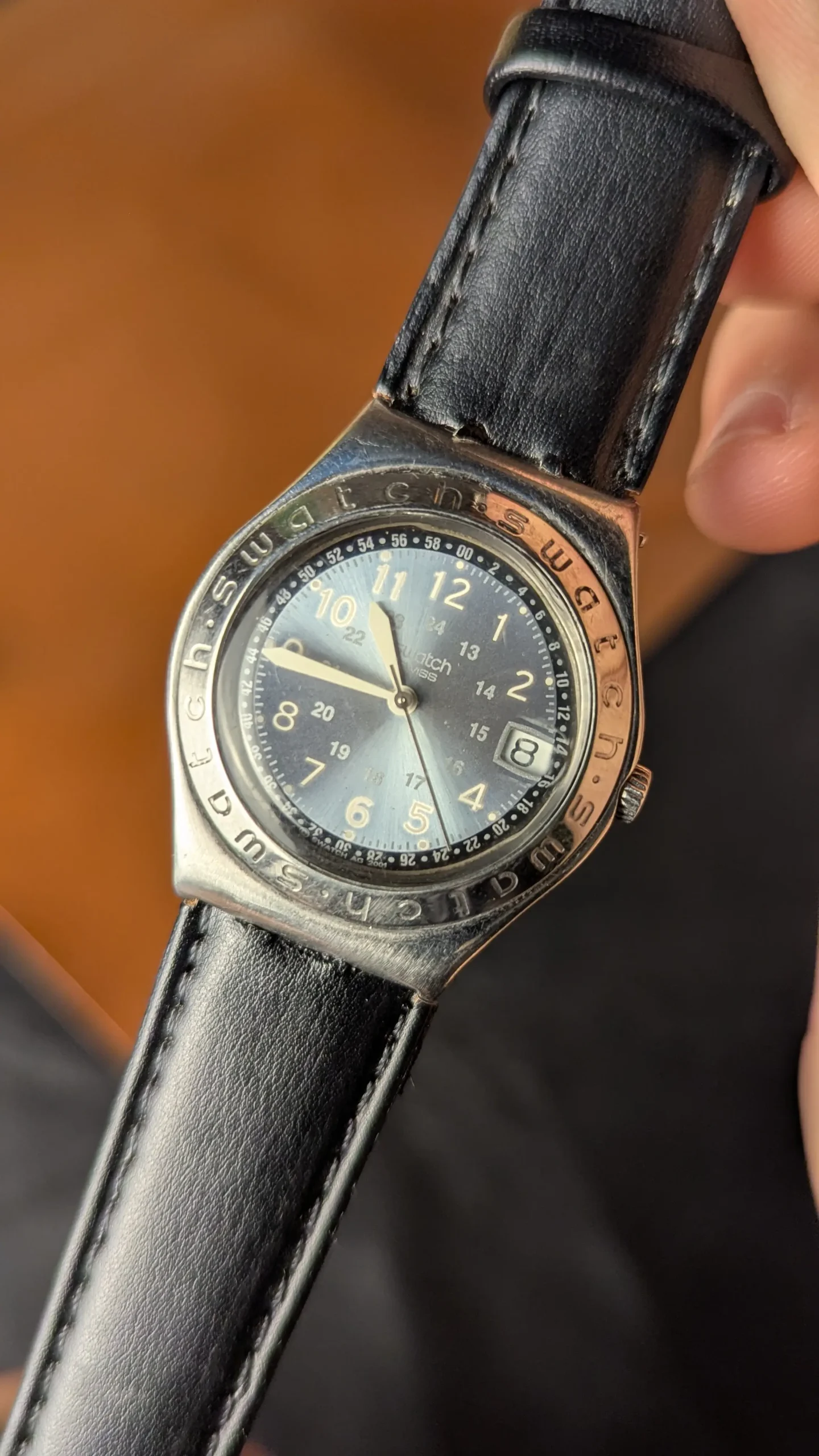 Swatch Swiss Ladies Watch 33mm Date Black Dial Classic Quartz Watch Made in Switzerland