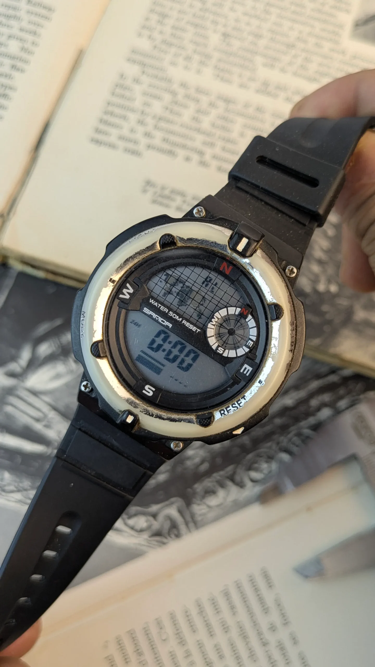 Sanda Explorer Digital Sports Watch — 45mm Outdoor Tactical Watch | Black Resin Strap | Water Resistant Multifunction Watch