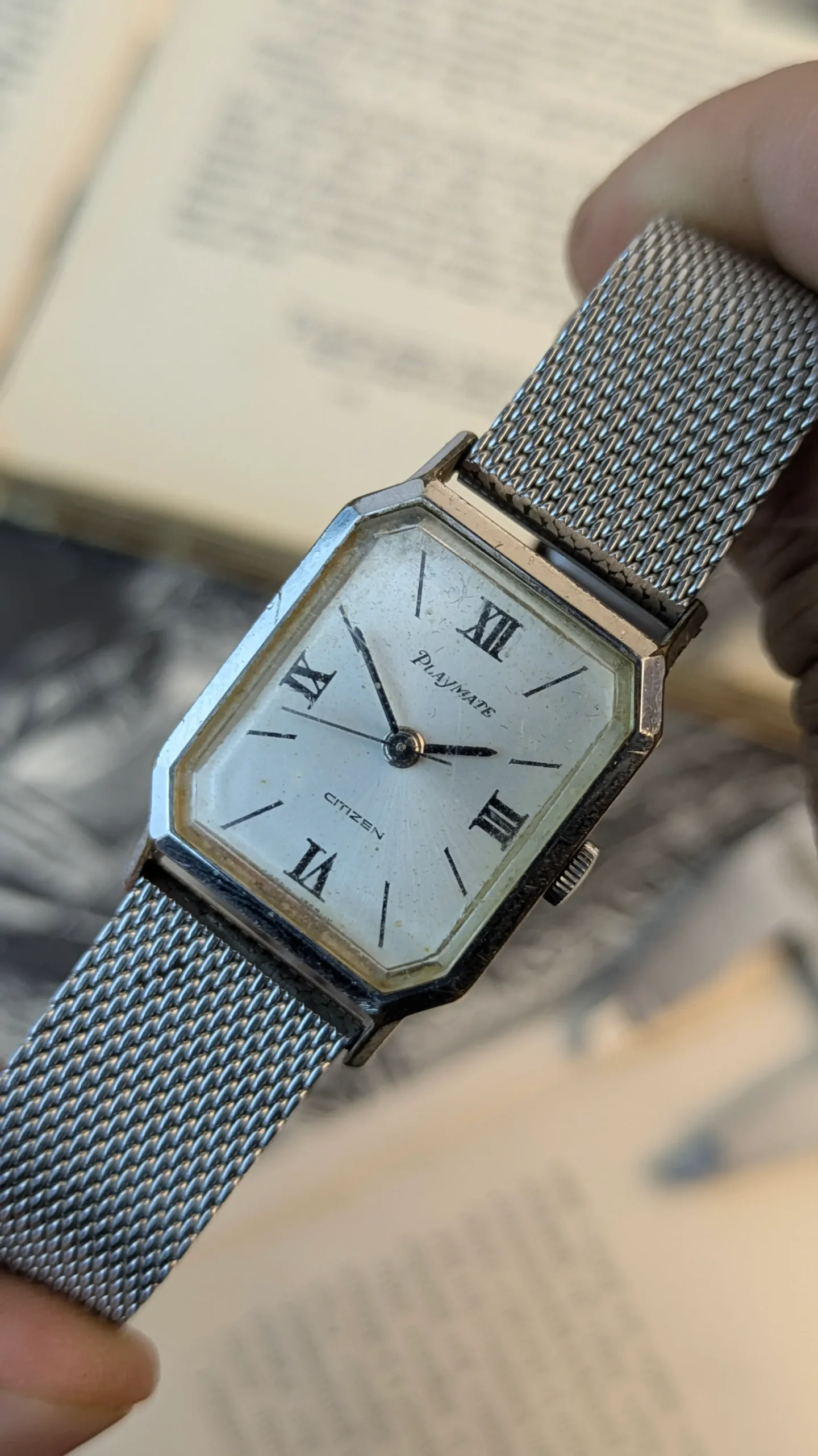 Vintage Citizen Playmate Swiss Manual Wind Watch 22mm Octagonal Dress Watch