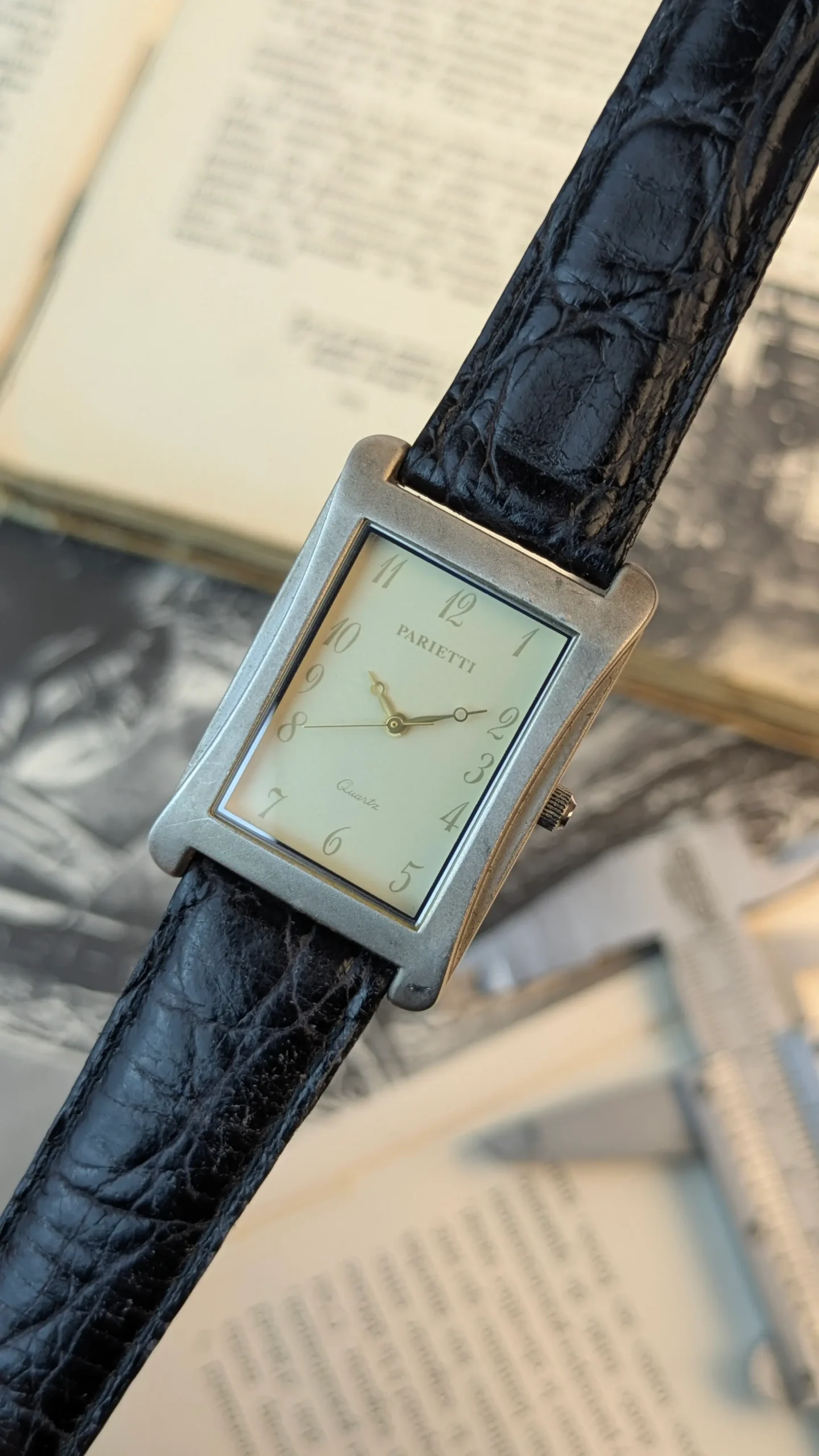 Vintage Parietti Quartz Watch 25mm Rectangular Dress Watch Japan Movement