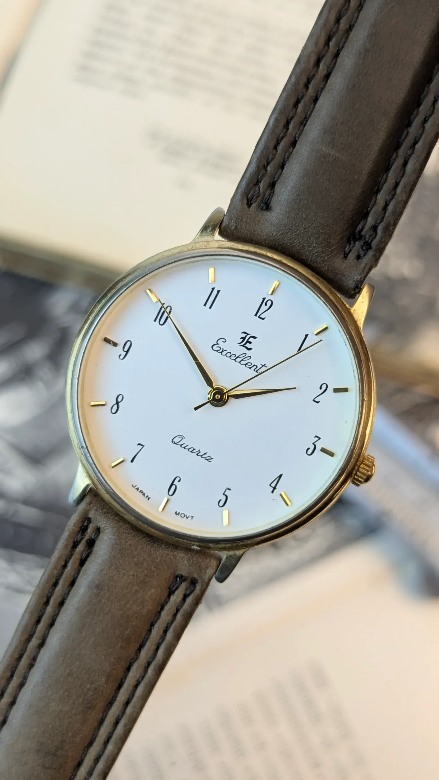 Vintage Excellent Quartz Watch 31mm Made in Japan Gold Tone Dress Watch