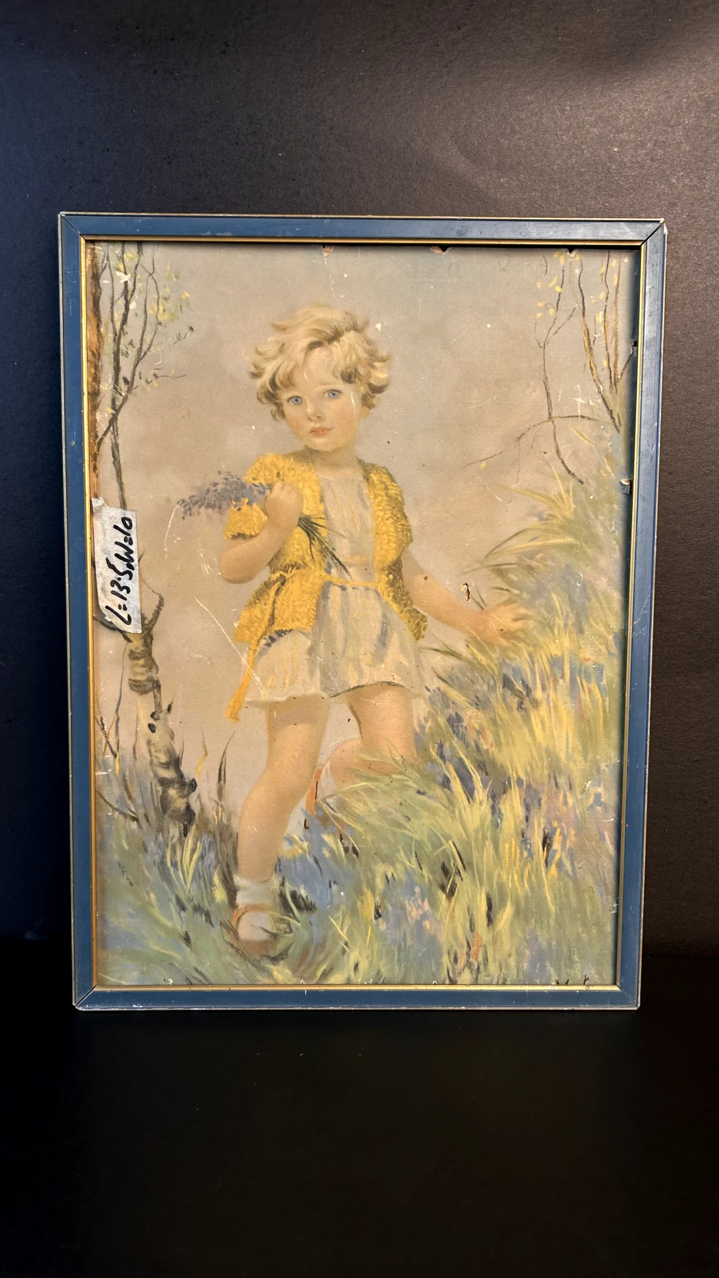 Vintage Framed Child Portrait Print Wall Art