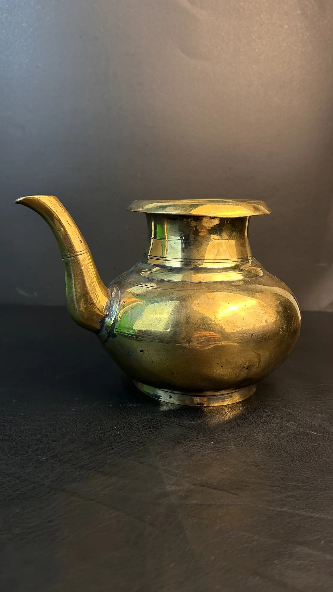 Vintage Brass Spouted Vessel