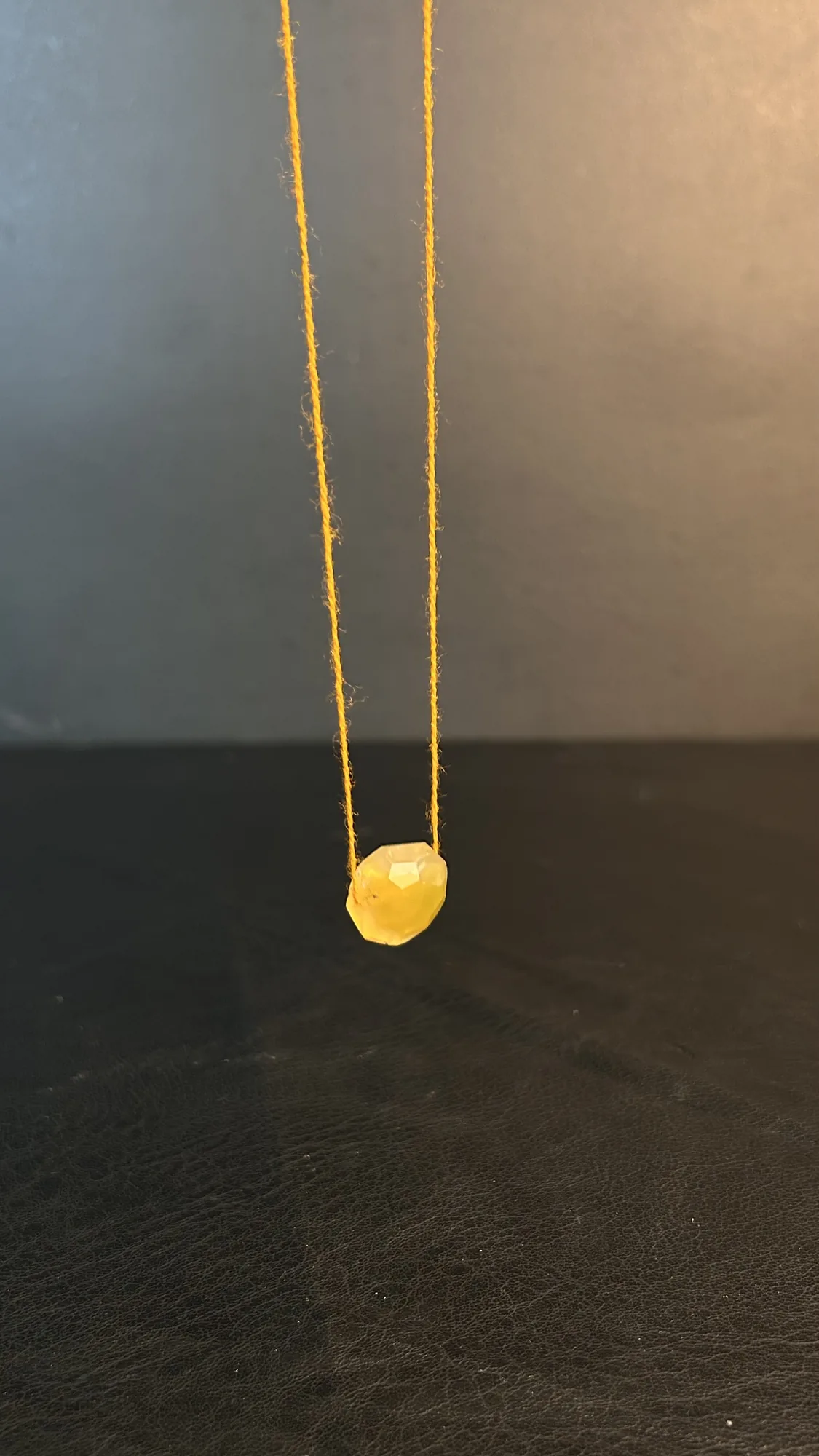 Yellow Quartz Faceted Gemstone Pendant Necklace