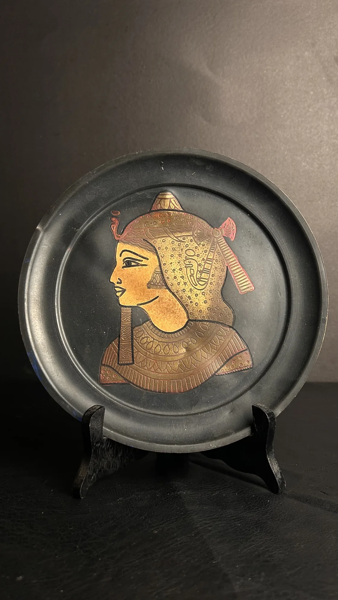 Egyptian Revival Style Decorative Metal Plate