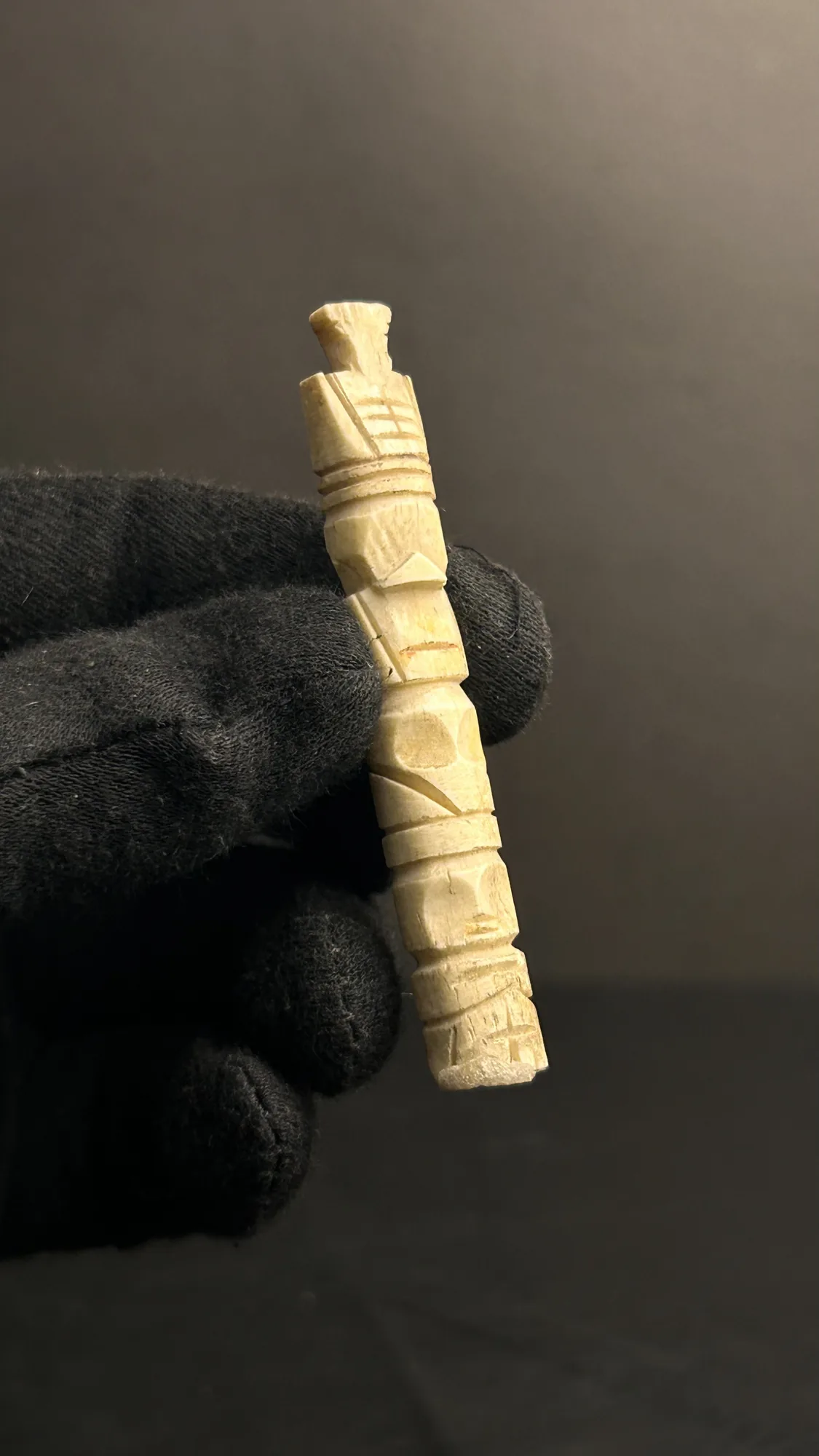 Carved Bone Figurine Totem Style Object