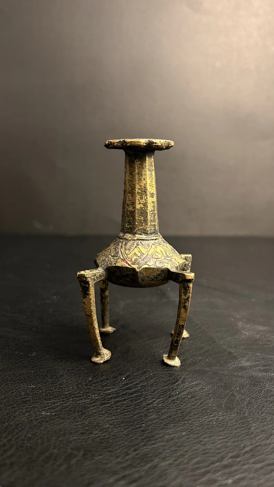 Vintage Brass Three Legged Stand Decor