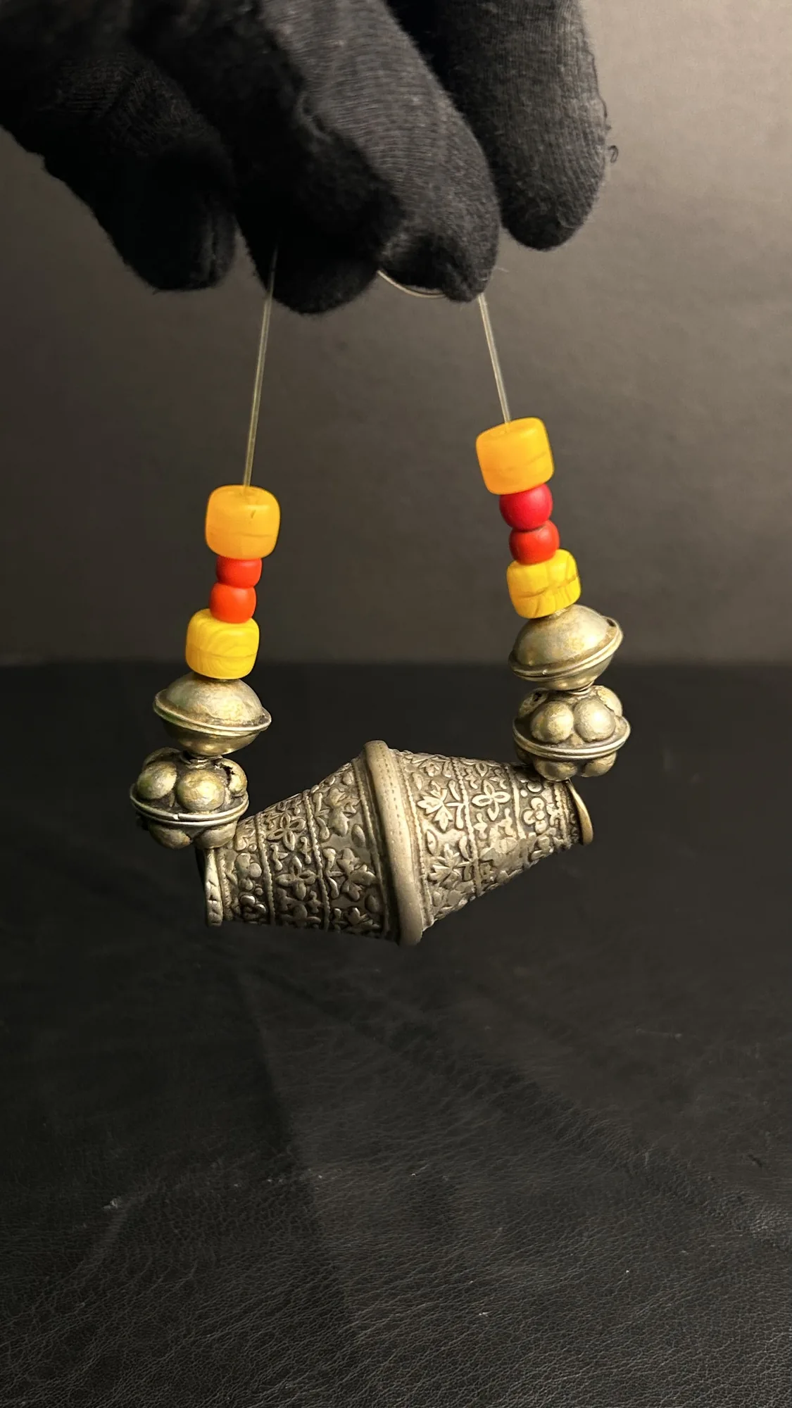 Vintage Multi-Colored Bead Strand with Yellow and Red Beads
