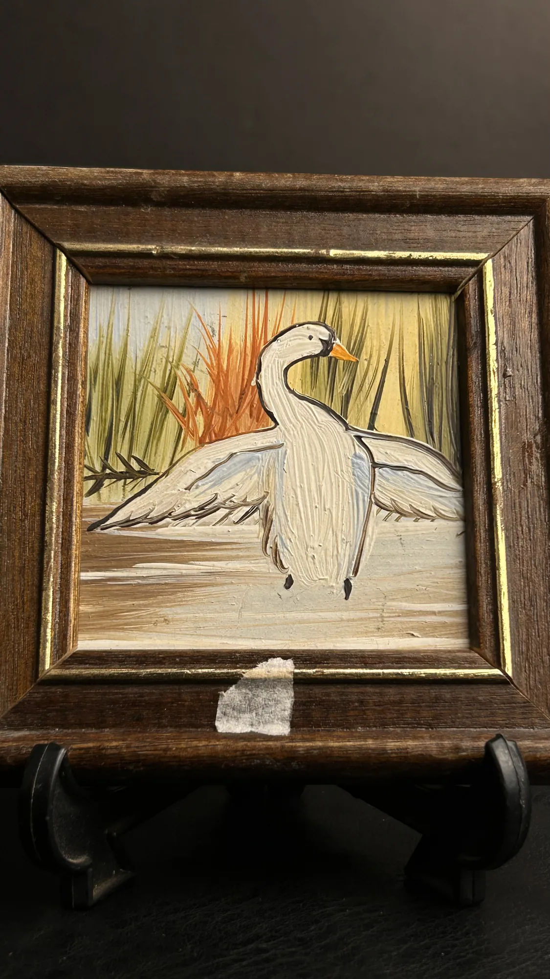 Framed Swan Painting Wall Art