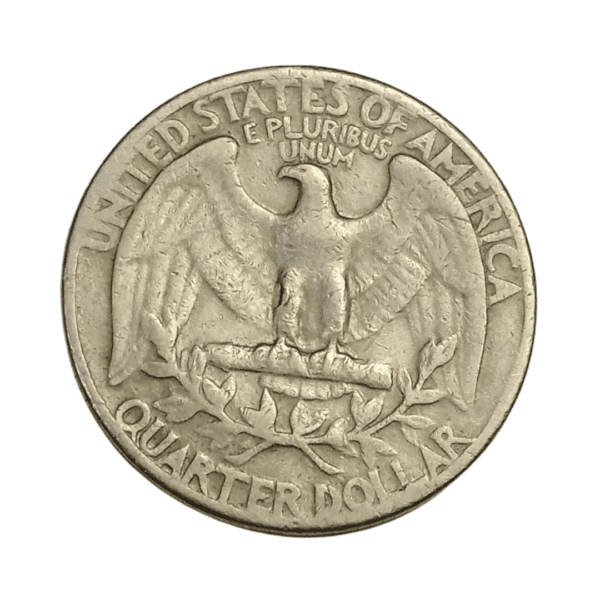 Backside of 1967 Washington Quarter showing the American eagle