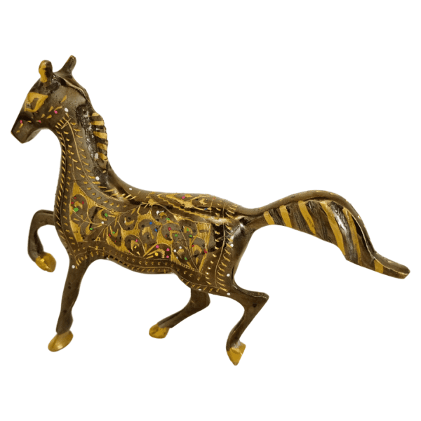 Stylish black brass horse statue for home decor