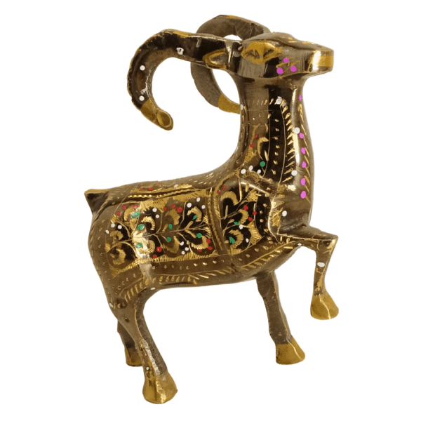 Pakistani brass Markhor statue