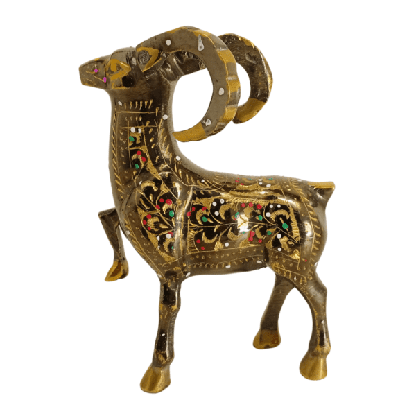 Cultural brass Markhor statue