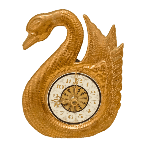 Vintage copper duck clock for wall decoration.