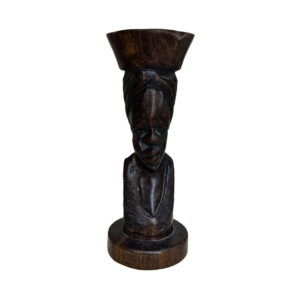 African wooden candle holder