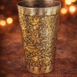 hand engraved brass glass