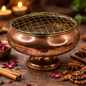 Antique Copper Pedestal Bowl