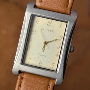 Parietti cream dial rectangular wristwatch