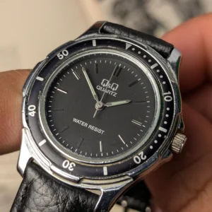 Vintage Q&Q watch leather strap