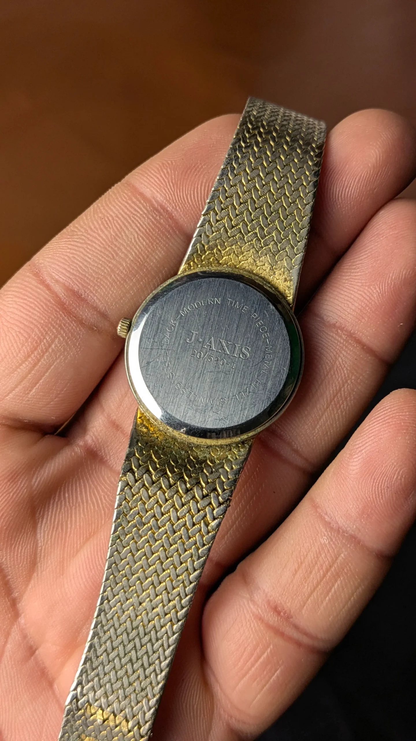 Dude watch stainless steel back