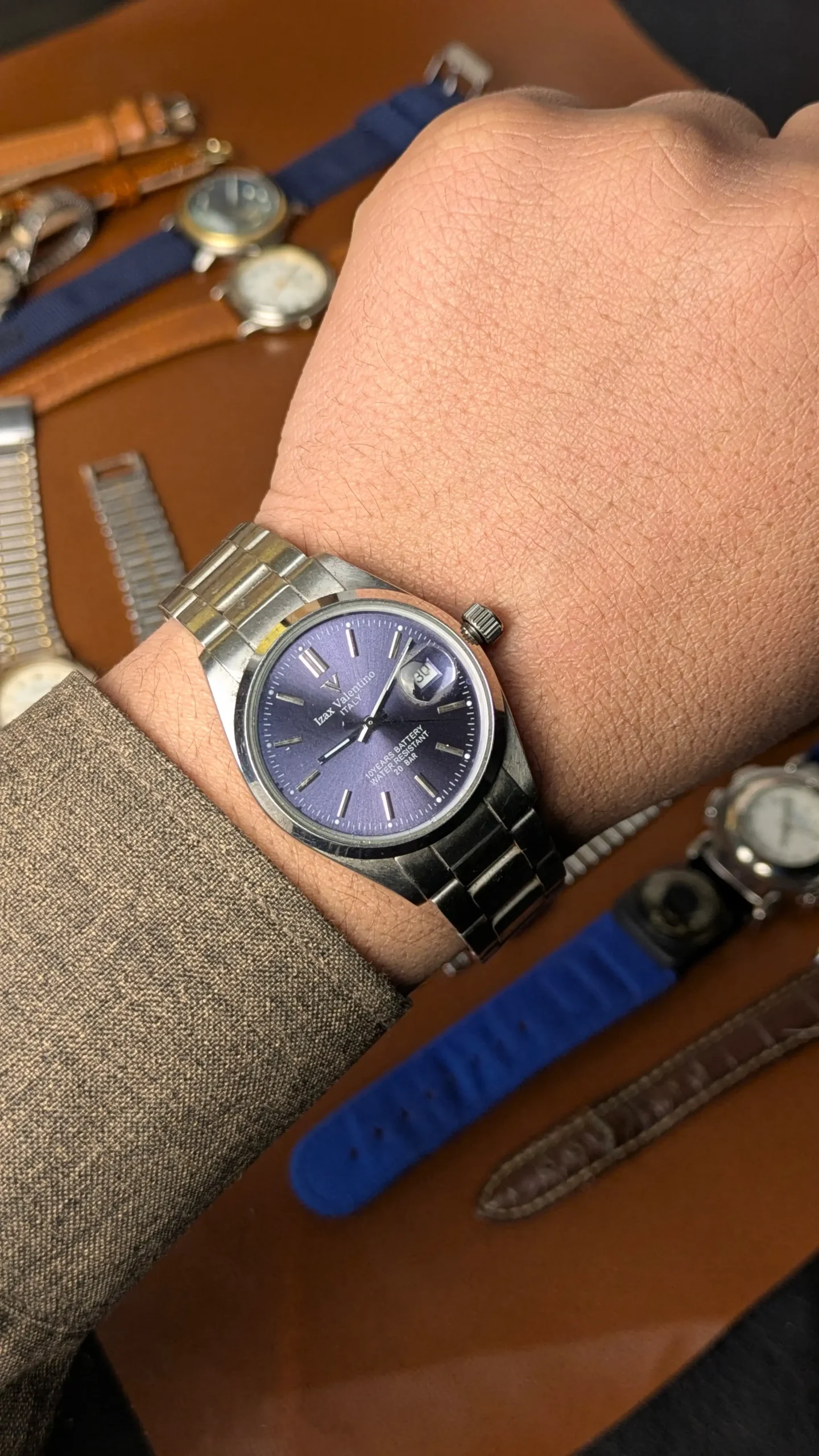 izax valentino watch on wrist modern classic style