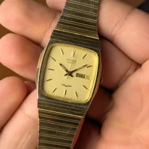 Original Citizen Japan watch with day date display close view