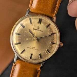 Vintage Tressa Swiss watch gold dial 33mm mechanical