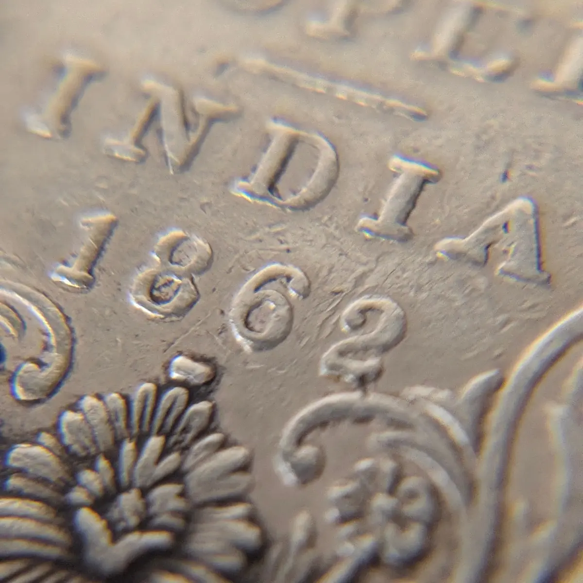 1862 Queen Victoria One Rupee Silver Coin | Rare Coins of British India - Image 6