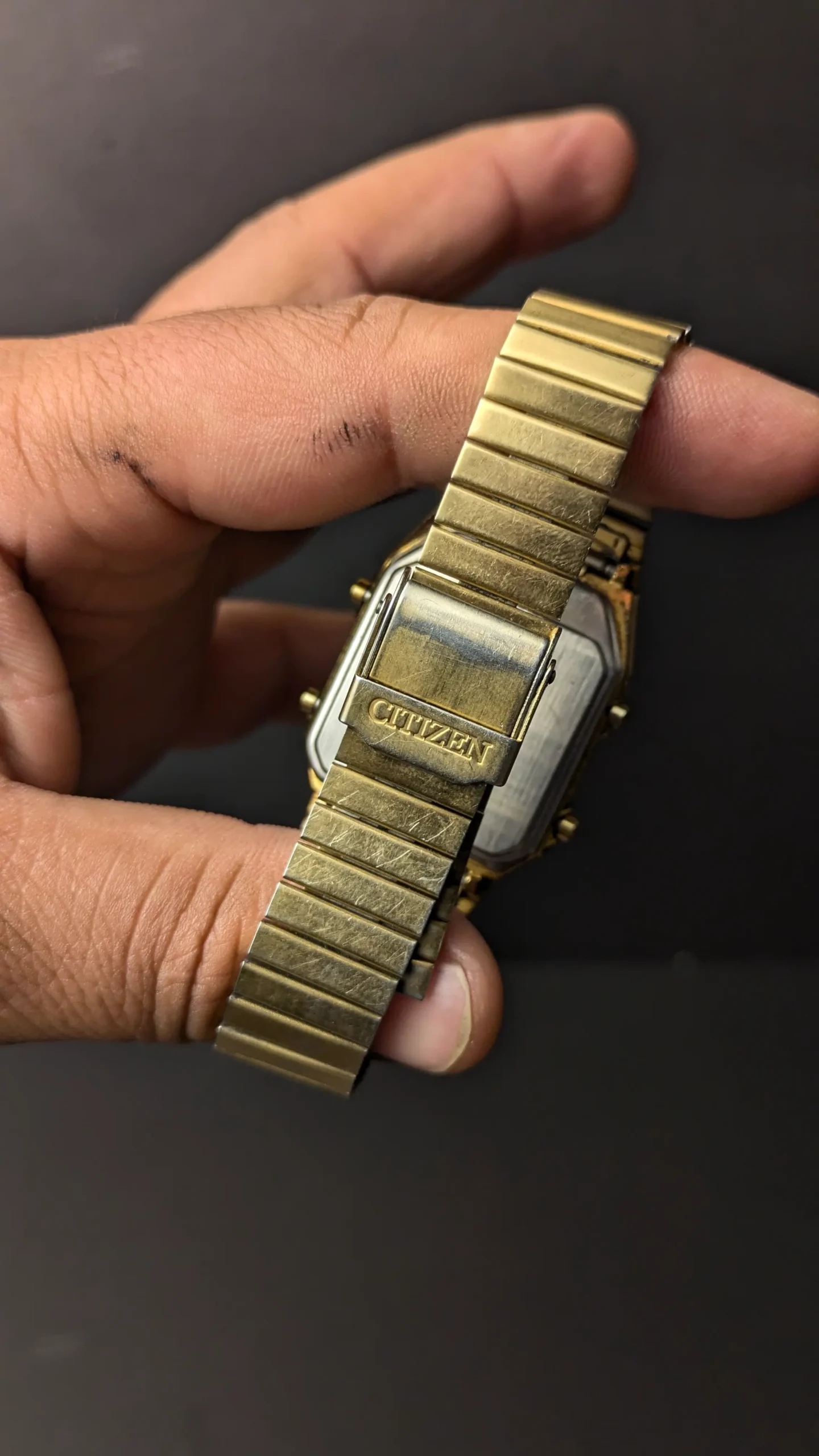 Back Pic of Vintage collectible Citizen quartz watch