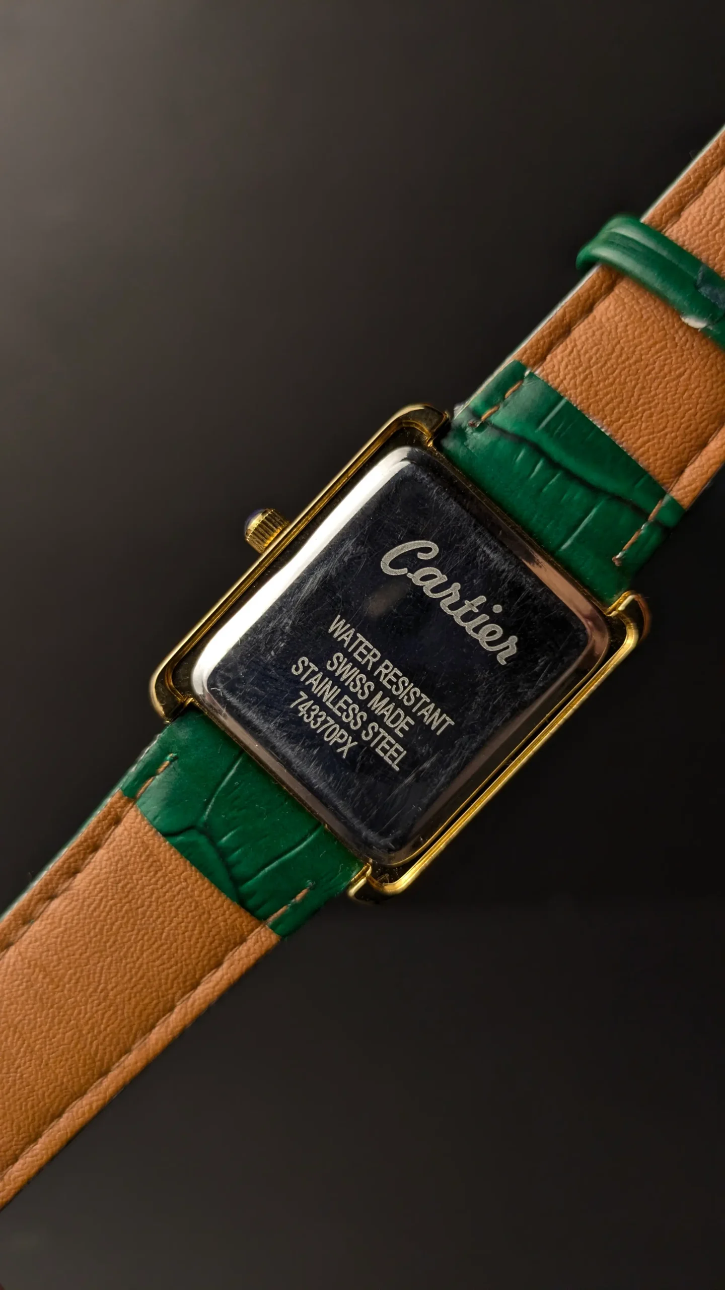 Vintage inspired Cartier style watch Back