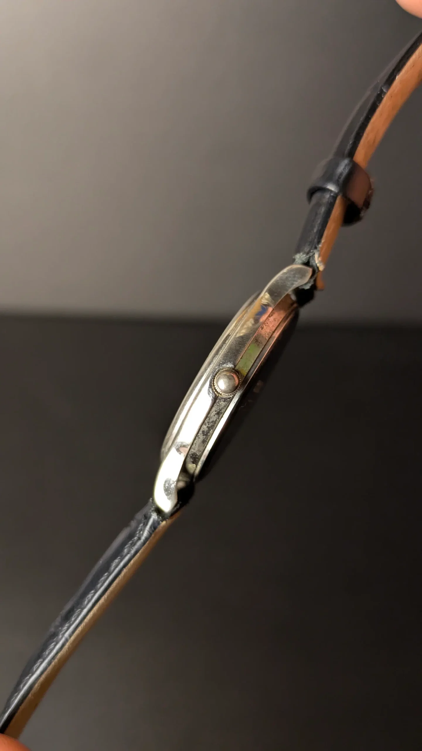 Crown side detail of BROUGNE watch