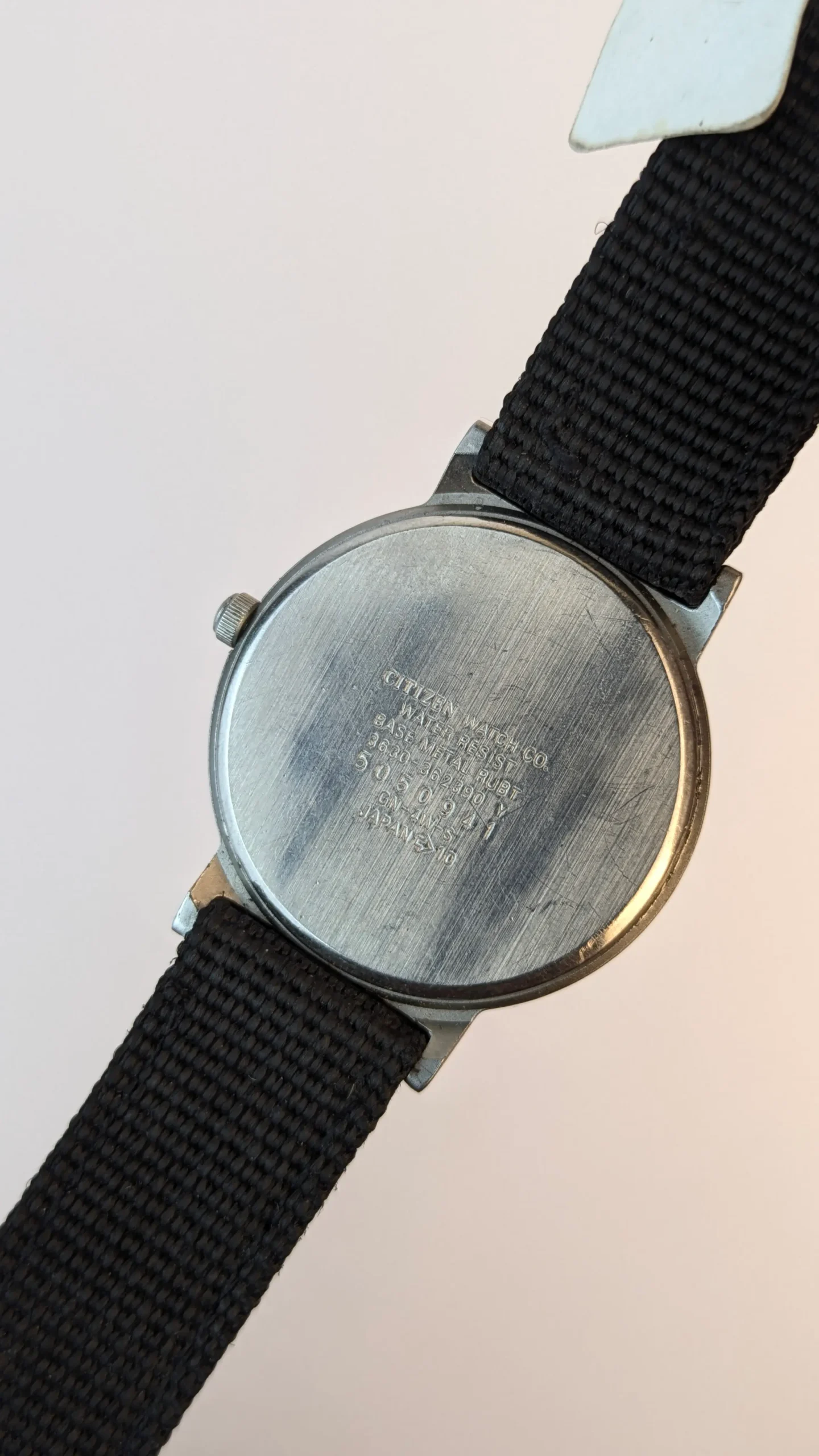 Back Interceptor 32mm analog wristwatch close-up