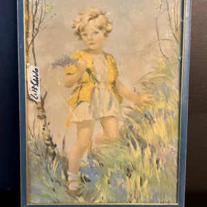 Vintage Framed Child Portrait Print Wall Art