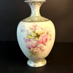 Vintage Hand-Painted Rose Porcelain Vase