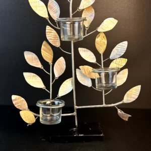 Decorative Mother of Pearl Leaf Tealight Candle Holder