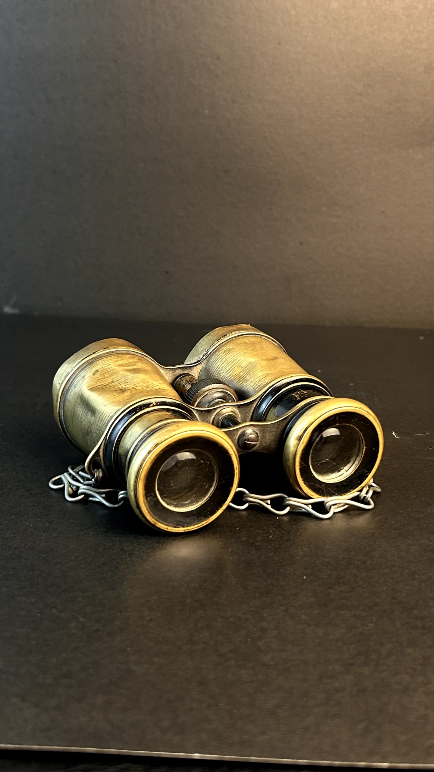 Vintage Brass Opera Binoculars with Chain – Antique Decorative Collectible - Image 2