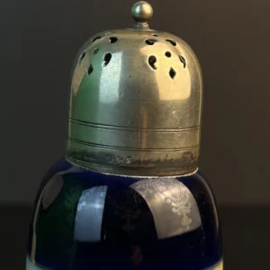 Vintage Hand-Painted Glass Scent Bottle with EPNS Silver-Plated Lid