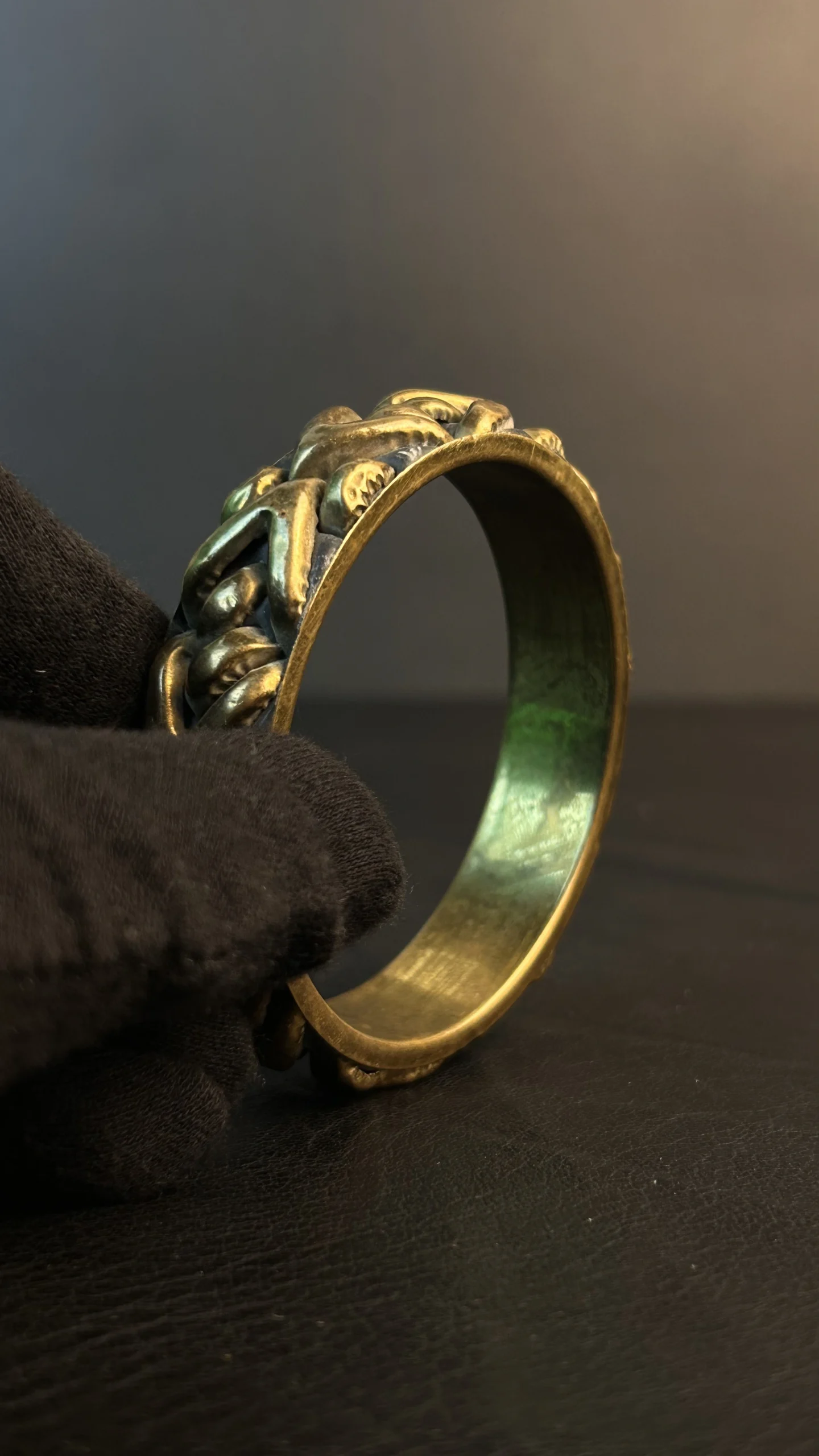 Vintage Brass Chain Link Bangle - Image 2