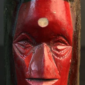 Handcrafted Red Wooden Tribal Face Mask