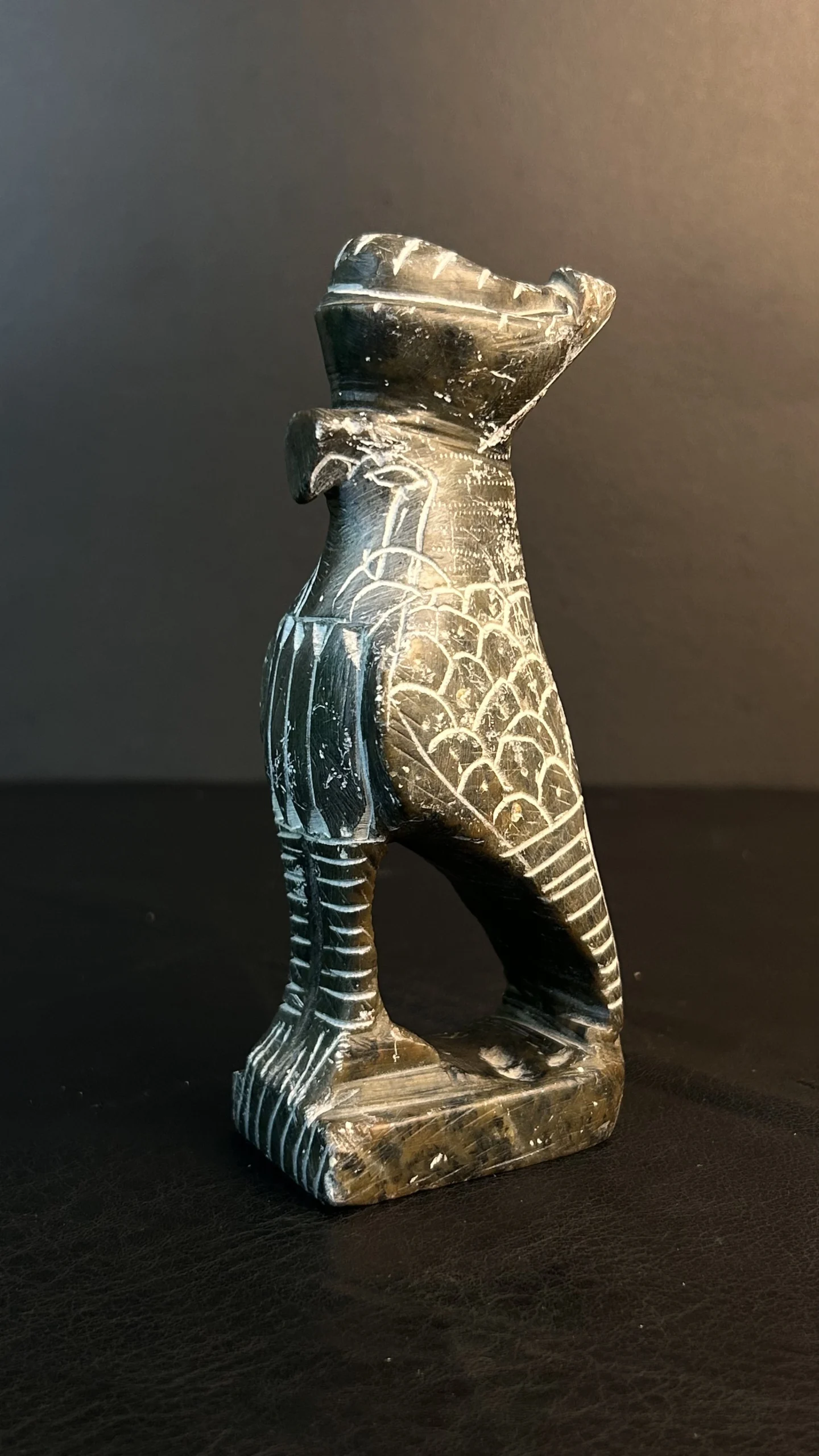 Vintage Hand-Carved Stone Bird Sculpture