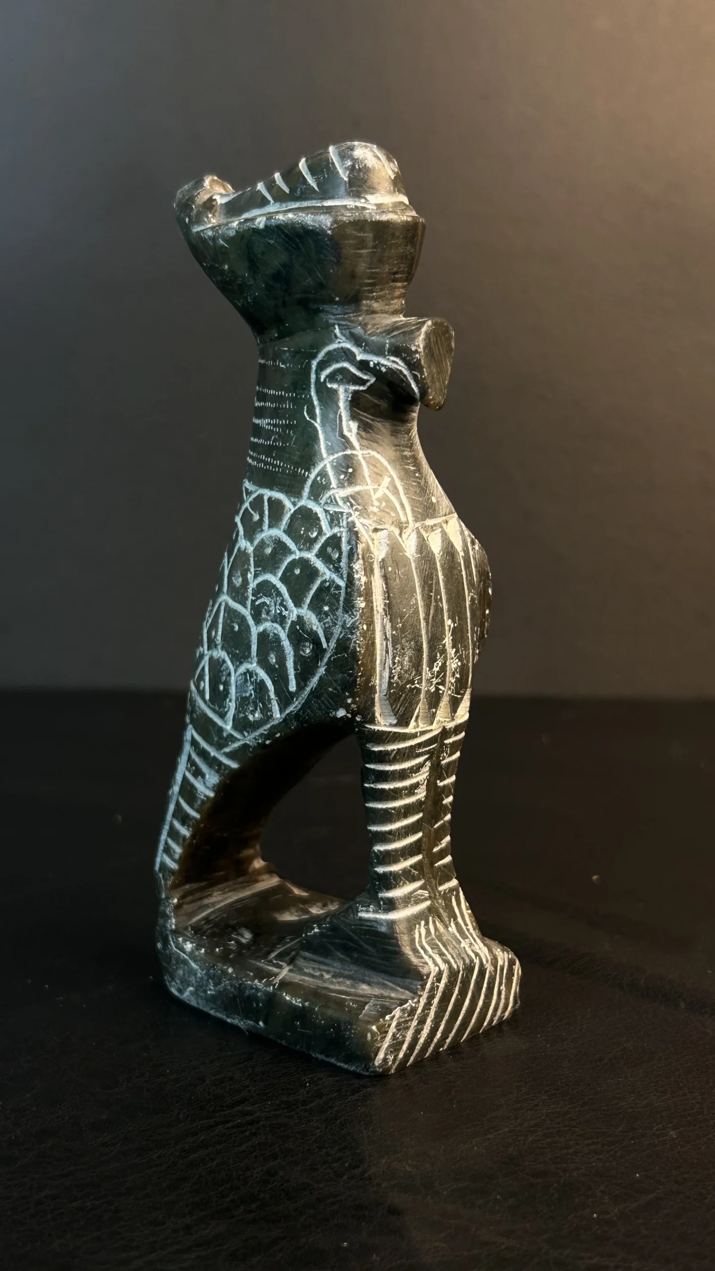 Vintage Hand-Carved Stone Bird Sculpture - Image 3