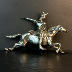 Vintage Metal Horse Rider Figurine