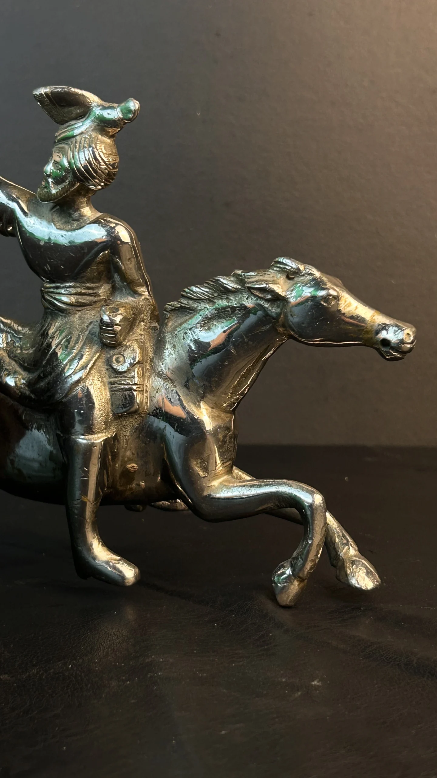 Vintage Metal Horse Rider Figurine - Image 3