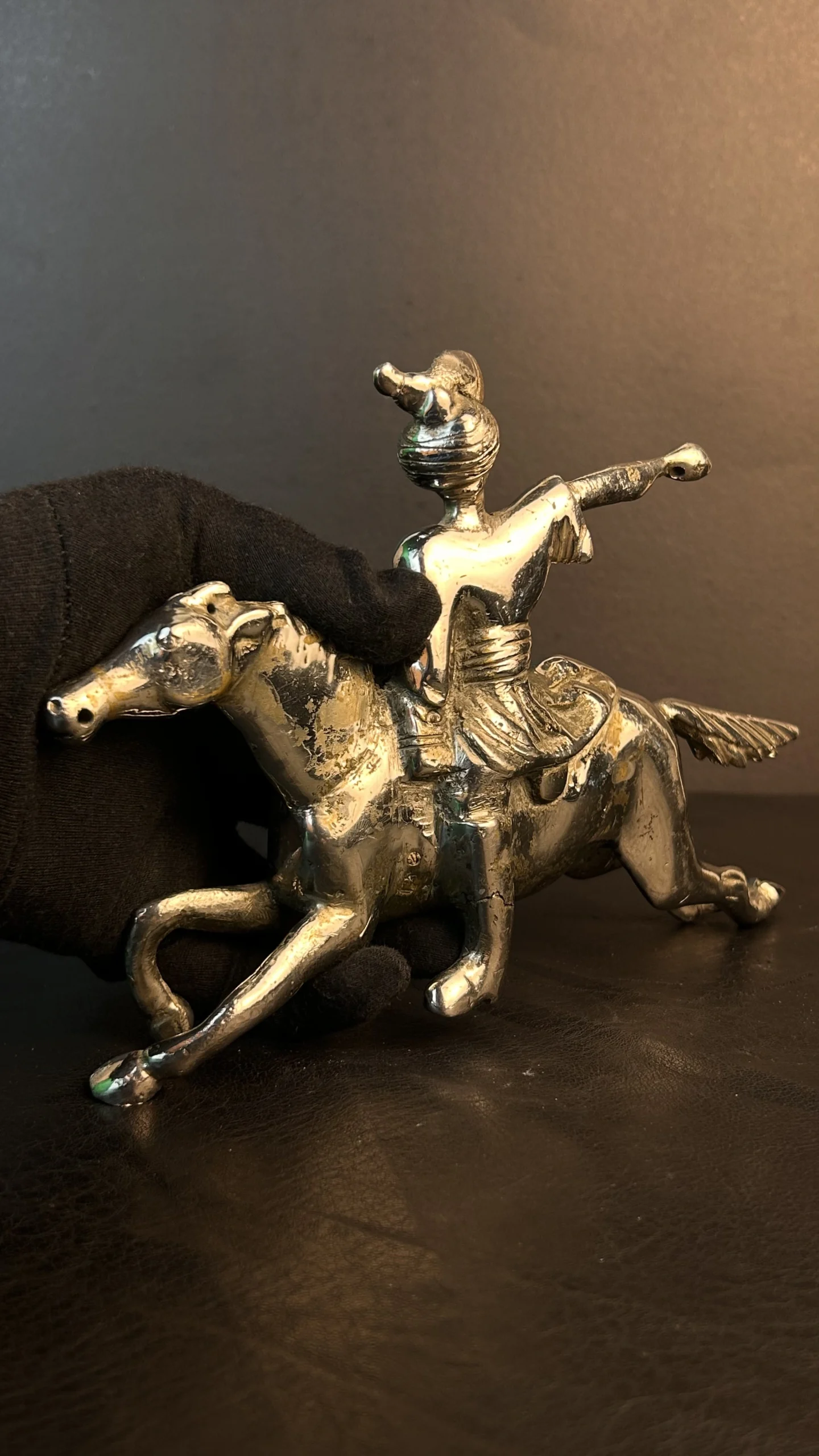 Vintage Metal Horse Rider Figurine - Image 2