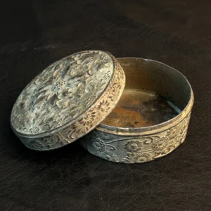 Vintage Embossed Metal Trinket Box