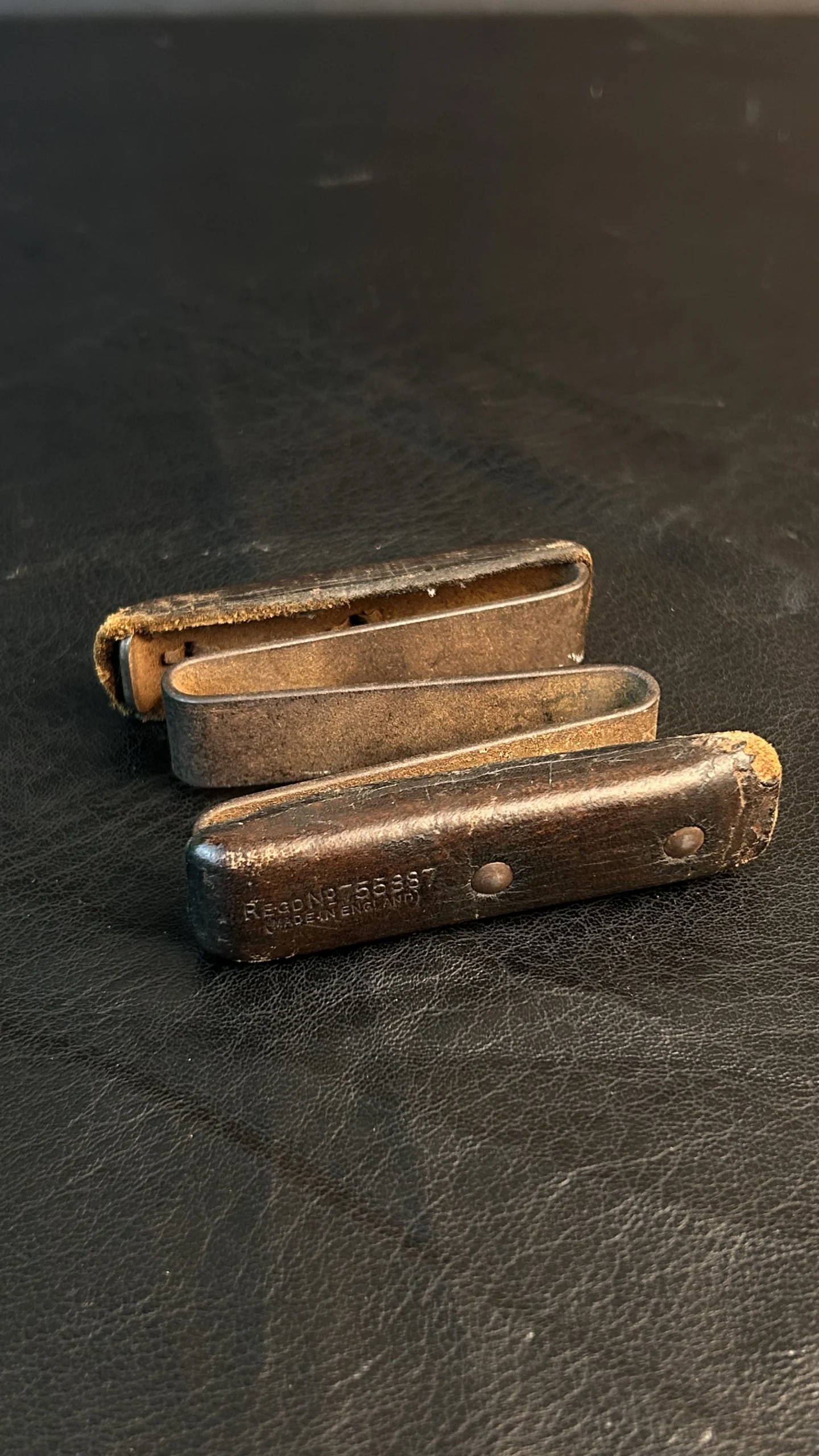 Vintage Leather Rifle Cartridge Holder Set