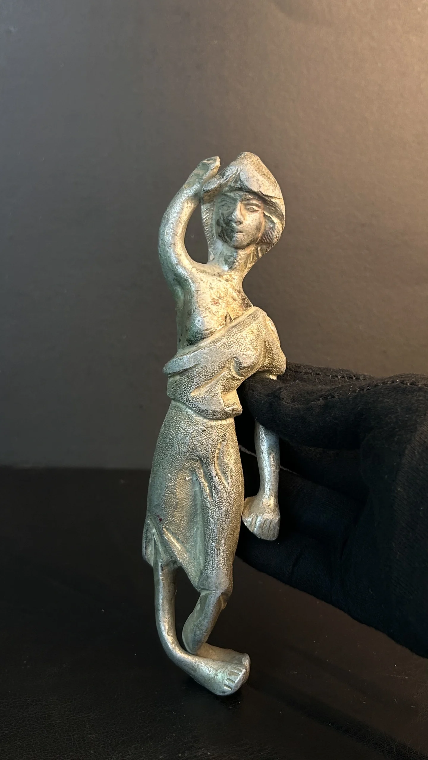 Vintage Metal Female Dancer Figurine | Handcrafted Decorative Sculpture