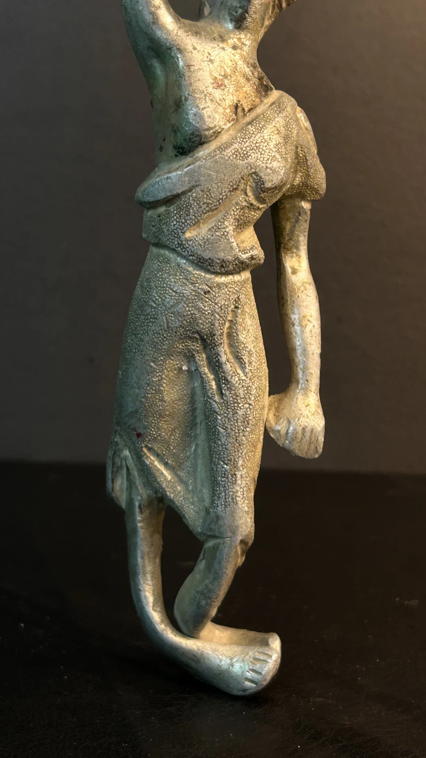 Vintage Metal Female Dancer Figurine | Handcrafted Decorative Sculpture - Image 2